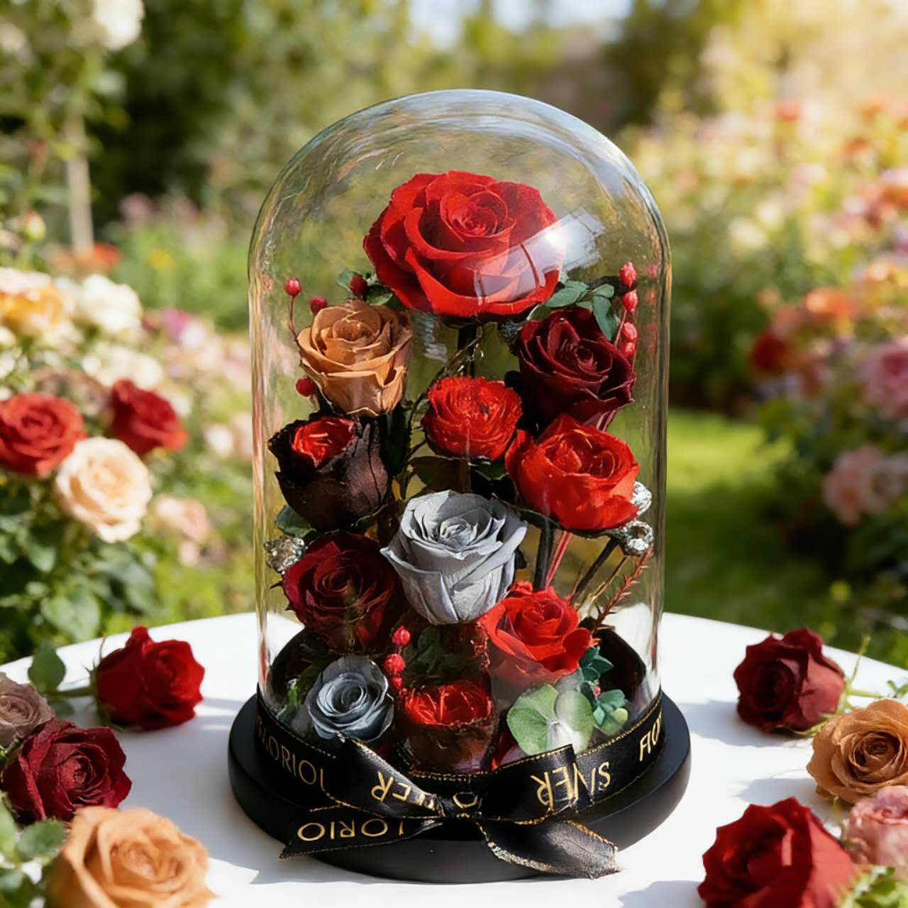 特別な日のお祝い・誕生日・結婚祝い・花飾り・玄関飾り バラ 薔薇 ローズ、上昇、プリザーブドフラワー、ドライフラワー