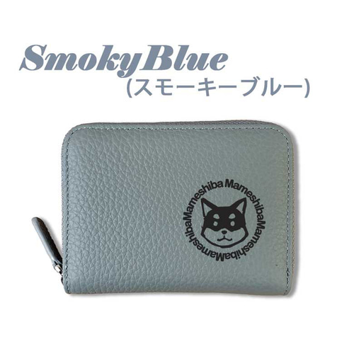 WankoFace】豆柴 本革 コンパクト財布 じゃばらカードケース ボックス