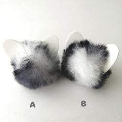 NEW/お試し価格【ふわふわねこちゃんファーとオーロラガラスのバッグチャーム】　猫キーホルダー　ファーキーホルダー　猫 8枚目の画像