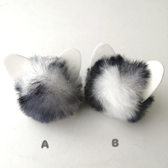 NEW/お試し価格【ふわふわねこちゃんファーとオーロラガラスのバッグチャーム】　猫キーホルダー　ファーキーホルダー　猫 8枚目の画像