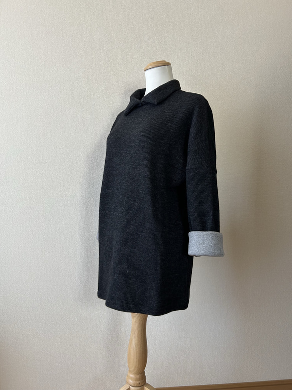 ニットのプルオーバー　ダブルフェイス 5枚目の画像