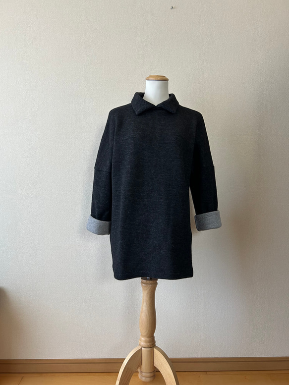 ニットのプルオーバー　ダブルフェイス 9枚目の画像