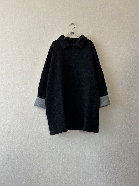 ニットのプルオーバー　ダブルフェイス 10枚目の画像