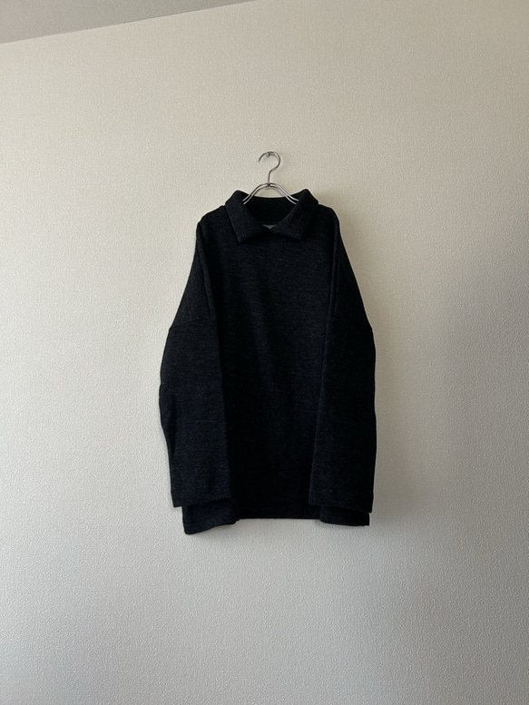 ニットのプルオーバー　ダブルフェイス 2枚目の画像