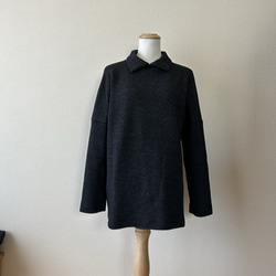 ニットのプルオーバー　ダブルフェイス 4枚目の画像