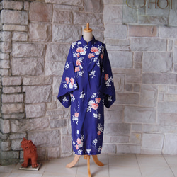 正絹シルク★着物リメイク 和洋服 ロングワンピース 付け下げ訪問着 花刺繍 金彩 正絹シルク☆着物リメイク 和洋服 ロングワンピース 付け下げ訪問着 花