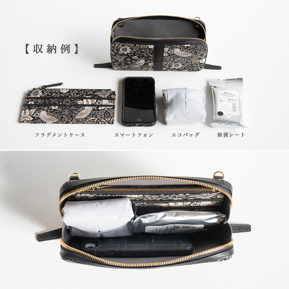 【秋冬限量版配色】高品質迷你皮夾/手機肩包 *海軍藍風信子圖案 *禮品裝 第10張的照片