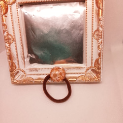 レジンヘアゴム　グリーン　バイカラー　ナチュラル　夏　ホワイト　パール レジンヘアゴム グリーン バイカラー ナチュラル 夏 ホワイト パール