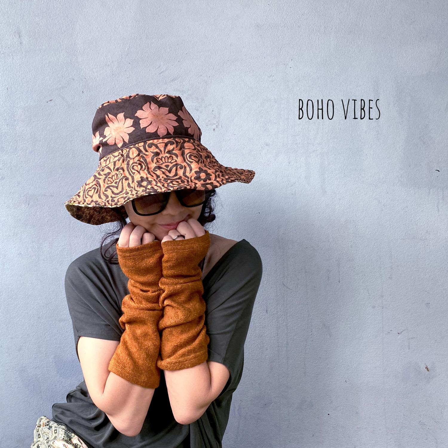 【SER.17】インドサリー生地リメイク リバーシブル バケハ●一点もの●