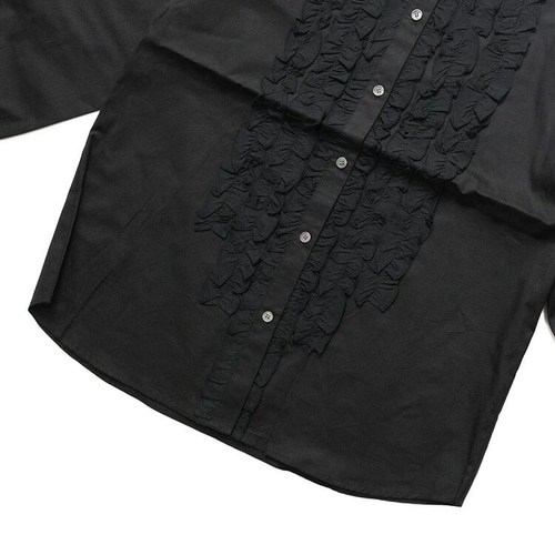 yori♡ フロント　フリルブラウス yori(ヨリ)の「【2020AW】ノーカラーフリルシャツ」 - PARTE