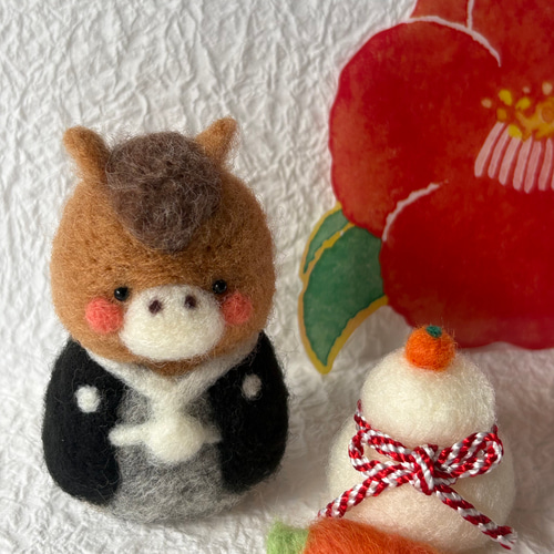 2026年袴姿のお馬さん 干支のお正月飾り 羊毛フェルト 羊毛フェルト