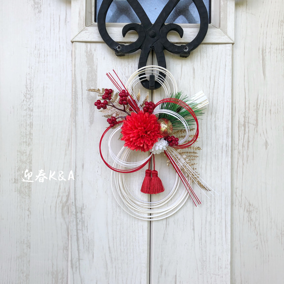 『早割お正月2026』　新作　ラタン飾り　しめ縄　お正月飾り　【ラタン小サイズ26㎝】 8枚目の画像