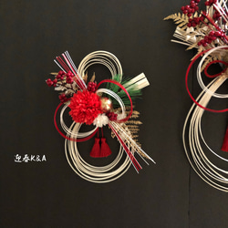 『早割お正月2026』　新作　ラタン飾り　しめ縄　お正月飾り　【ラタン小サイズ26㎝】 6枚目の画像