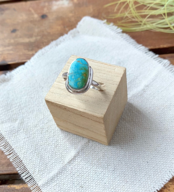 ブリゼ | クリップルクリークターコイズのシルバーリング | 11号 | Silver950 1枚目の画像