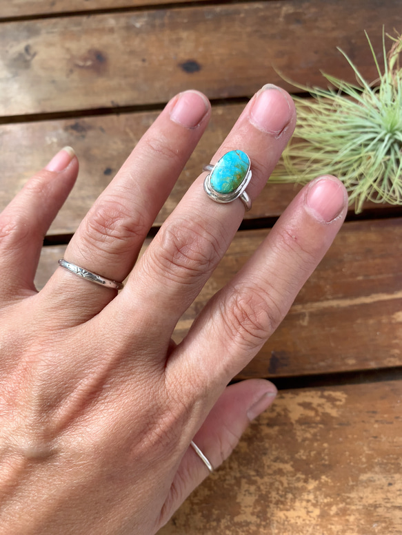 ブリゼ | クリップルクリークターコイズのシルバーリング | 11号 | Silver950 4枚目の画像
