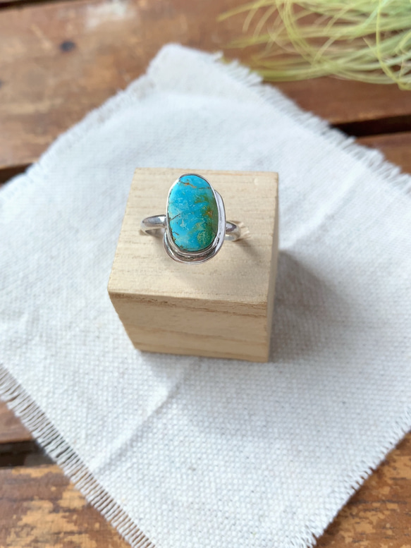 ブリゼ | クリップルクリークターコイズのシルバーリング | 11号 | Silver950 7枚目の画像