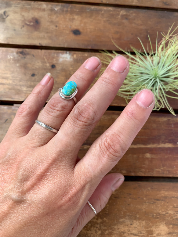 ブリゼ | クリップルクリークターコイズのシルバーリング | 11号 | Silver950 5枚目の画像