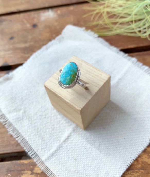 ブリゼ | クリップルクリークターコイズのシルバーリング | 11号 | Silver950 2枚目の画像