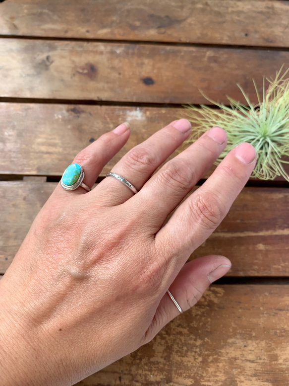 ブリゼ | クリップルクリークターコイズのシルバーリング | 11号 | Silver950 6枚目の画像