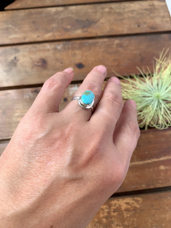 ブリゼ | クリップルクリークターコイズのシルバーリング | 15号 | Silver950 9枚目の画像