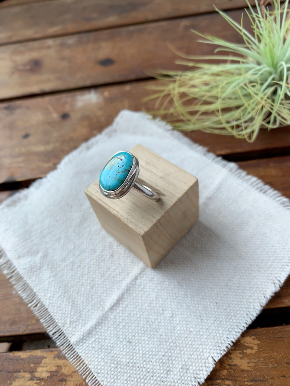 ブリゼ | クリップルクリークターコイズのシルバーリング | 15号 | Silver950 2枚目の画像