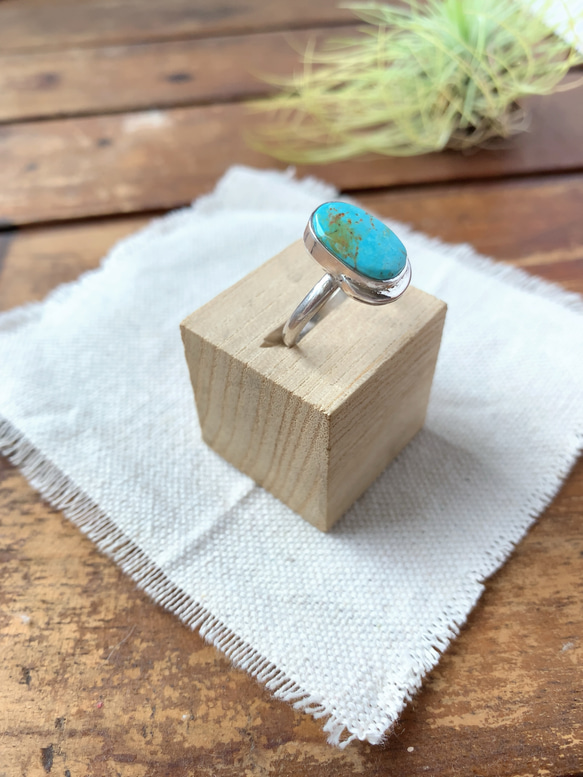 ブリゼ | クリップルクリークターコイズのシルバーリング | 15号 | Silver950 4枚目の画像