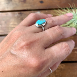 ブリゼ | クリップルクリークターコイズのシルバーリング | 15号 | Silver950 8枚目の画像