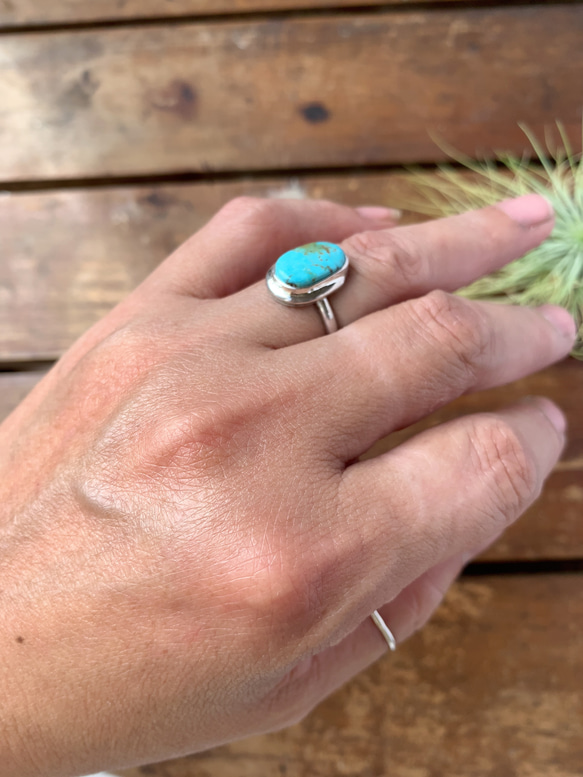 ブリゼ | クリップルクリークターコイズのシルバーリング | 15号 | Silver950 8枚目の画像
