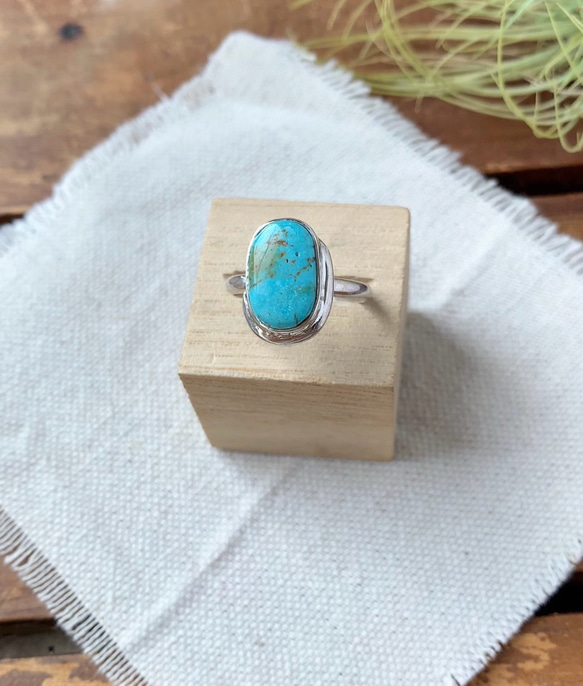 ブリゼ | クリップルクリークターコイズのシルバーリング | 15号 | Silver950 1枚目の画像