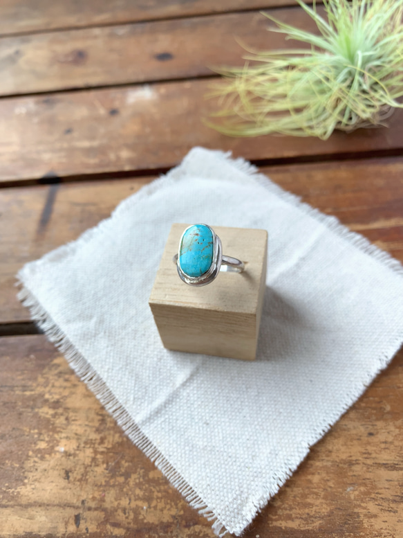 ブリゼ | クリップルクリークターコイズのシルバーリング | 15号 | Silver950 10枚目の画像