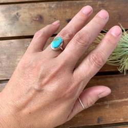 ブリゼ | クリップルクリークターコイズのシルバーリング | 15号 | Silver950 6枚目の画像