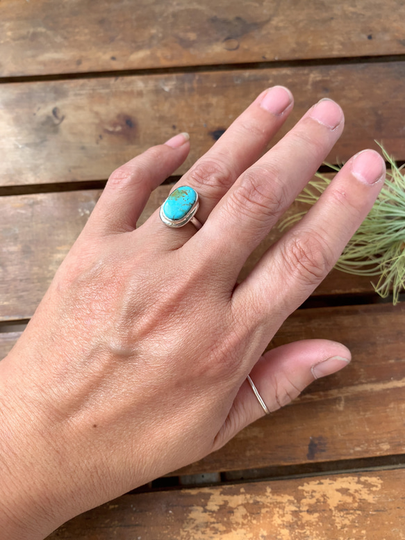 ブリゼ | クリップルクリークターコイズのシルバーリング | 15号 | Silver950 6枚目の画像