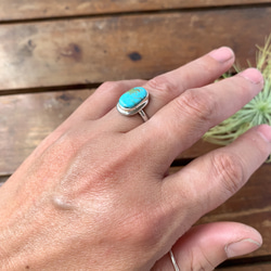 ブリゼ | クリップルクリークターコイズのシルバーリング | 15号 | Silver950 7枚目の画像