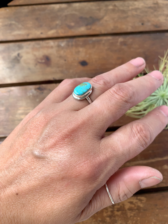 ブリゼ | クリップルクリークターコイズのシルバーリング | 15号 | Silver950 7枚目の画像