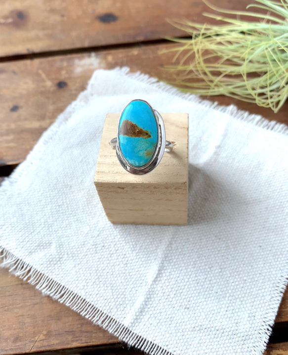 ブリゼ | ロイストンターコイズのシルバーリング | 16号 | Silver950 2枚目の画像