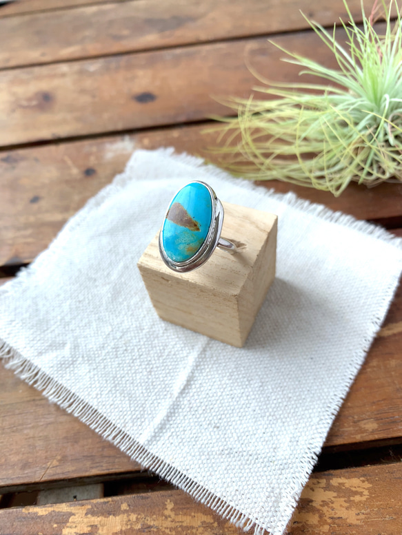 ブリゼ | ロイストンターコイズのシルバーリング | 16号 | Silver950 4枚目の画像