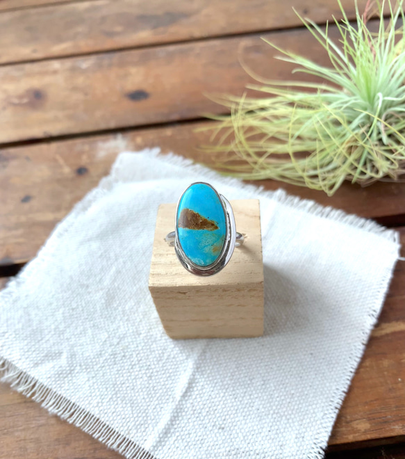 ブリゼ | ロイストンターコイズのシルバーリング | 16号 | Silver950 8枚目の画像