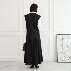 美シルエット✨ 体型カバー効果 サラサラ素材 ジレ　ブラック　0746BK 11枚目の画像