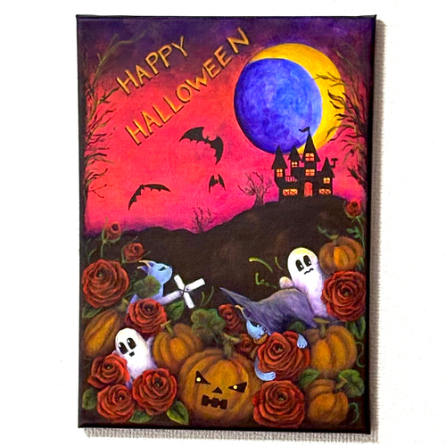 絵画キャバリアグッズ、未発表作品 星月猫☆アート「Queen」絵画 木製パネル貼り F3サイズ複製画