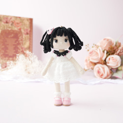 Little girl}あみぐるみ バッグチャーム/ピンクドクロの髪飾り