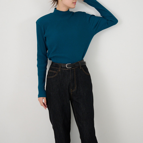 ﾓﾘﾉｶﾞｯｺｳ お得な3枚セットハイネックテレコトップス (ボーダー＋ブルー）｜ mg-th-set-06 2枚目の画像