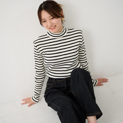 ﾓﾘﾉｶﾞｯｺｳ お得な3枚セットハイネックテレコトップス (ボーダー＋ブルー）｜ mg-th-set-06 15枚目の画像