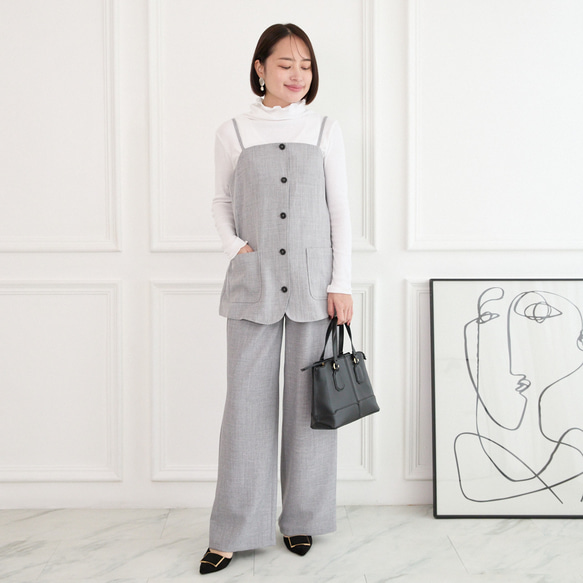 レイヤードコーデ に最適　ビスチェキャミ　グレー　0713Grey 4枚目の画像