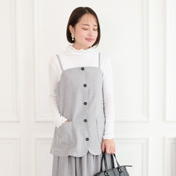 レイヤードコーデ に最適　ビスチェキャミ　グレー　0713Grey 7枚目の画像
