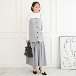 レイヤードコーデ に最適　ビスチェキャミ　グレー　0713Grey 8枚目の画像