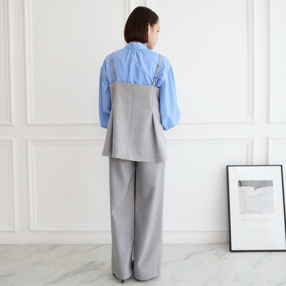 レイヤードコーデ に最適　ビスチェキャミ　グレー　0713Grey 15枚目の画像