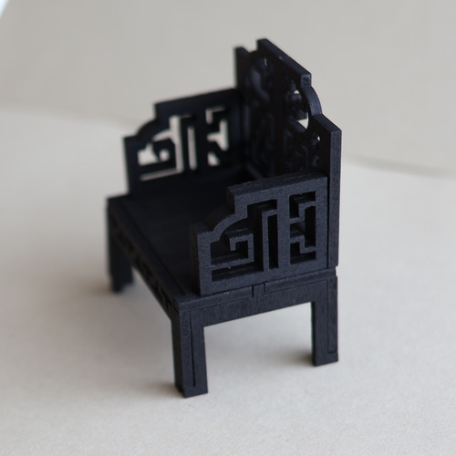 ミニチュア家具】椅子 木製 組立式 中華風 シルバニアサイズ 1