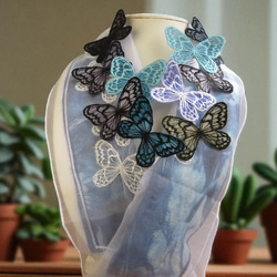 バタフライの半襟（さまざまな紫系１） 1枚目の画像