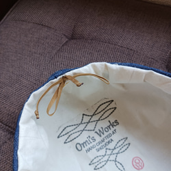 （受注製作）No４ L~６０cm & M ～58cm  ４パネルベレー帽　ネップデニム（インディゴ） 4枚目の画像