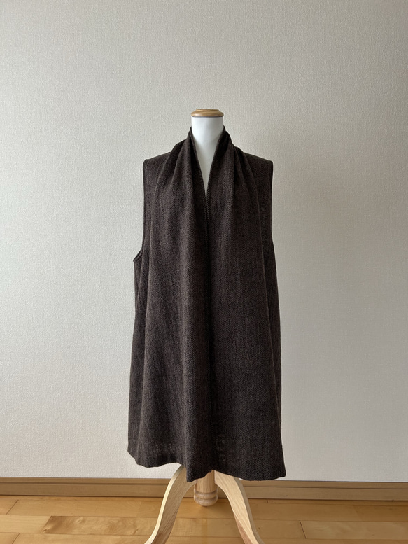 1000円OFF ショールカラーのベスト　サイズ展開あり 6枚目の画像